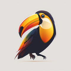 Naklejka premium Toucan Logo. Generative AI