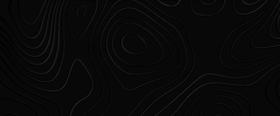 Luxury black abstract line art background vector. Mountain topographic map background, map line of topography, vector abstract topographic map concept with space for your copy.