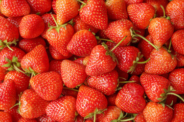 Fresh organic red strawberry fruit background