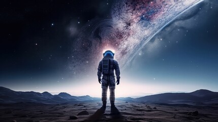 Fototapeta na wymiar astronaut in the desert, generative AI