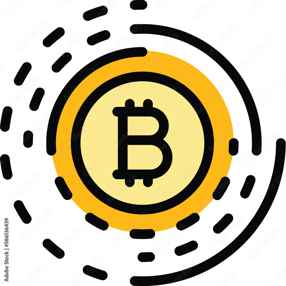 Poster bitcoin currency icon. outline bitcoin currency vector icon for web design isolated on white backgro