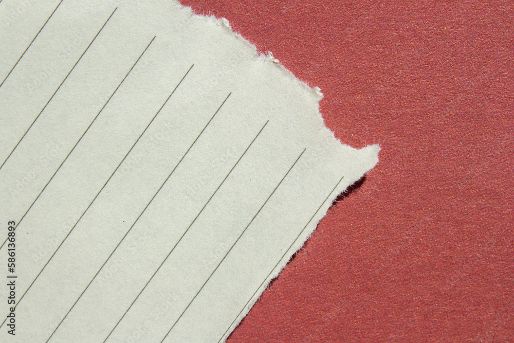 Poster torn lined paper background with copy space for text