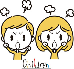 怒る男の子と女の子