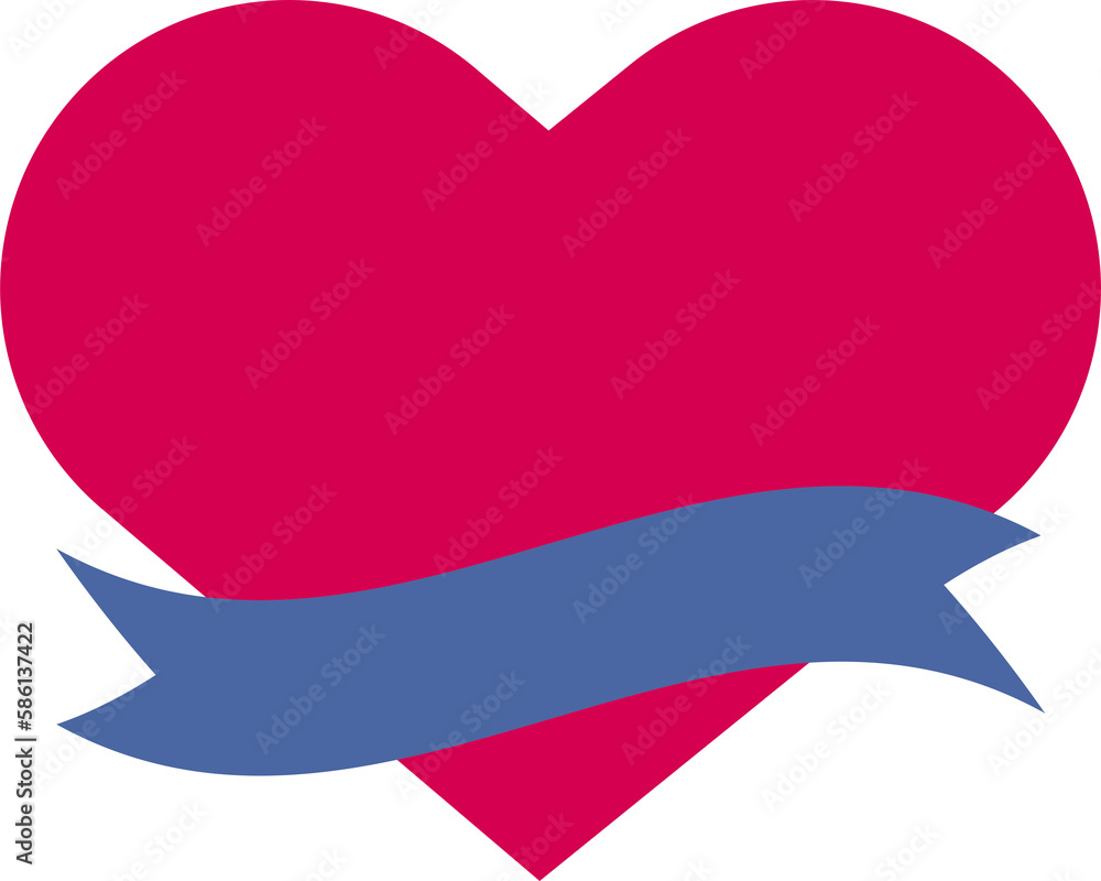 Wall mural a flag label with a writeable title on the heart