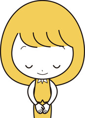 頭を下げる女性