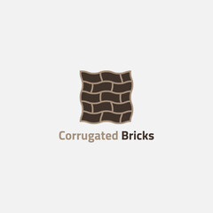 Wavy simple brick wall logo.