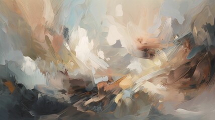 abstract, soft nuetral colors, oil paint style, Generative IA