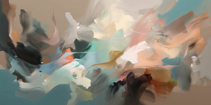abstract, soft nuetral colors, oil paint style, Generative IA