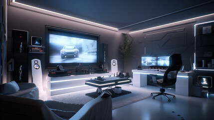 Naklejka premium Contemporary Gaming Room Interior