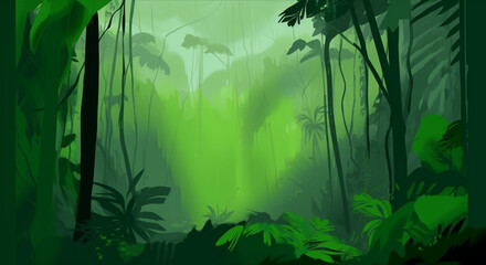 Minimalist Acrylic Rainforest