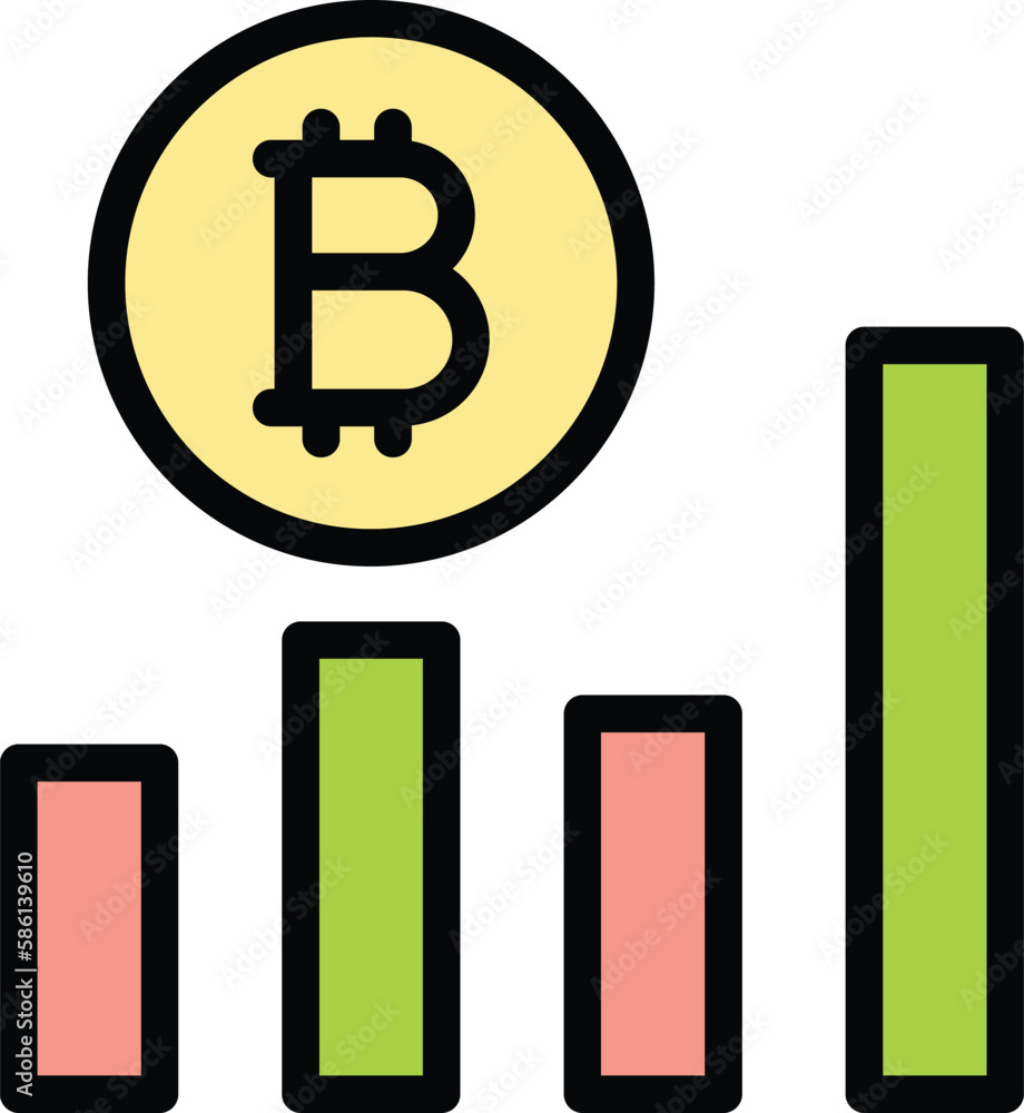 Poster bitcoin profit icon. outline bitcoin profit vector icon for web design isolated on white background 