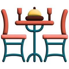 3D illustration restaurant in hotel set