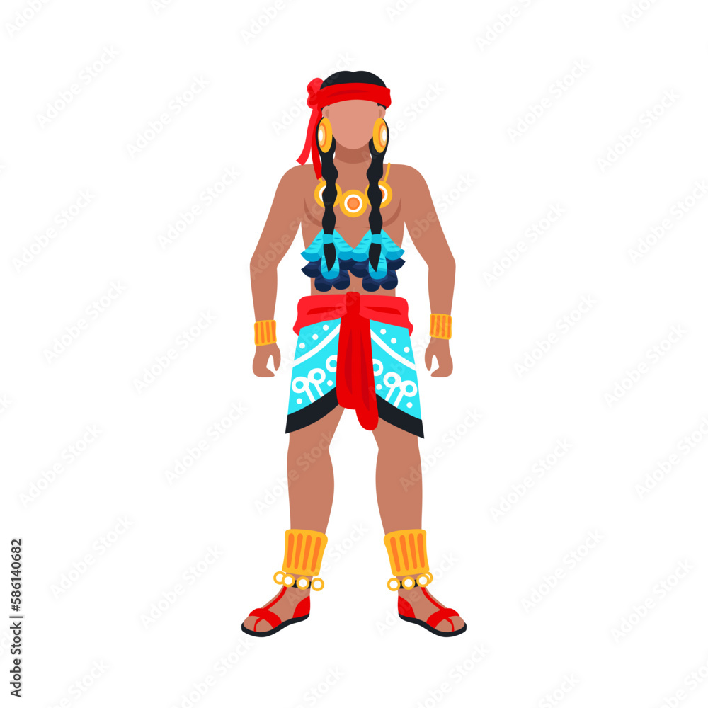 Sticker flat mayan person