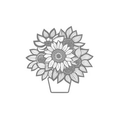 Perfectly Flower crafted for coloring book pages for adults. The intricate black and white lines will add a touch of elegance to your wedding invitations, branding, boutique logos, labels.