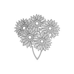 Perfectly Flower crafted for coloring book pages for adults. The intricate black and white lines will add a touch of elegance to your wedding invitations, branding, boutique logos, labels.