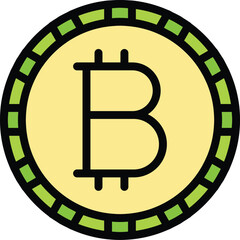 Bitcoin exchange icon. Outline Bitcoin exchange vector icon for web design isolated on white background color flat