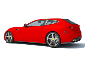 Obraz na płótnie Canvas Racecar 3D rendering on white background