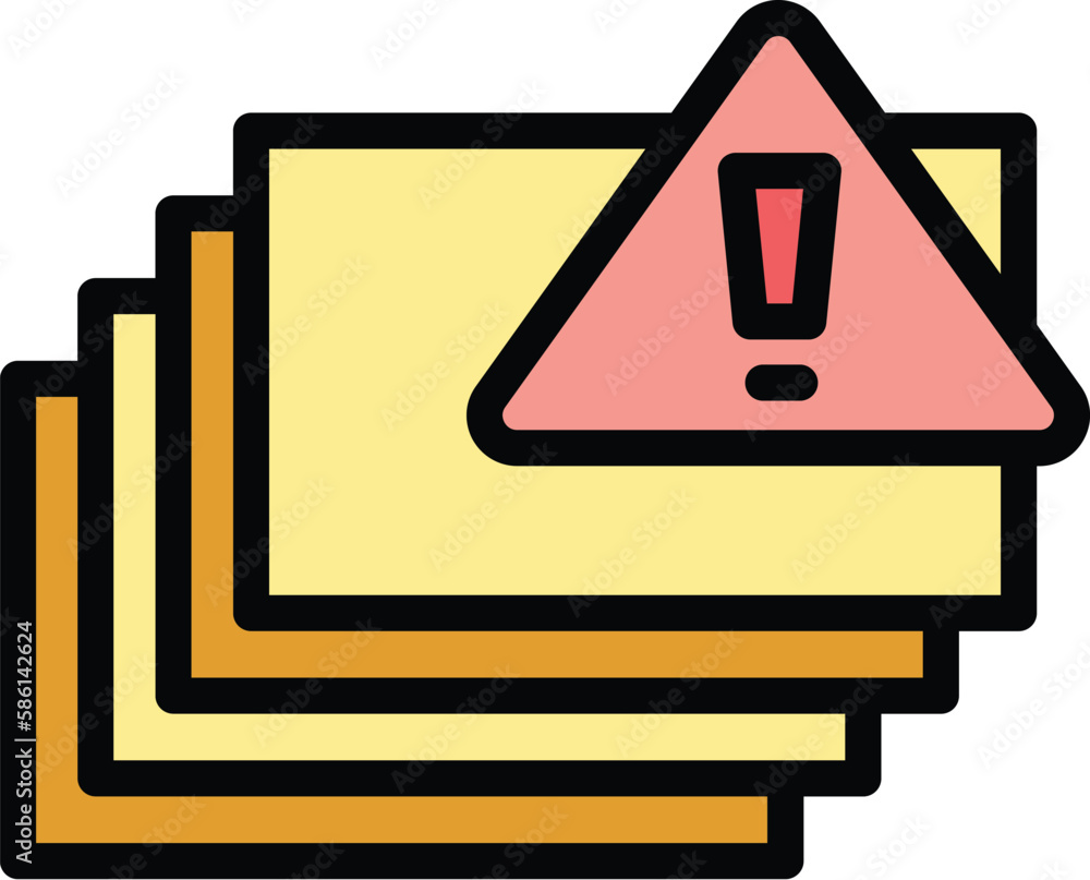 Poster warning printing sheets icon. outline warning printing sheets vector icon for web design isolated on