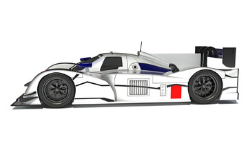 Obraz premium Racecar 3D rendering on white background