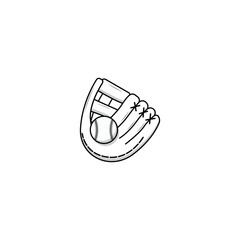 Baseball glove with ball icon isolated vector graphics