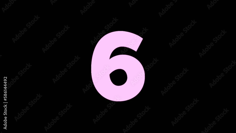 Poster animation countdown number ten 10 to one 1 motion graphics on black background.10 second for timer v