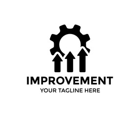 Improvement icon. Gear project logo design. Quality control icon. Filled flat Improvement icon. Productivity business concept vector design and illustration.
