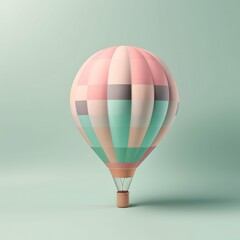 Colorful hot air balloon in pastel background. Travel and adventure concept symbolizing freedom andexcitement. Generative AI