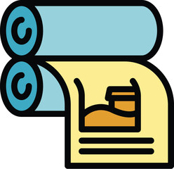 Printing mechanism icon. Outline Printing mechanism vector icon for web design isolated on white background color flat