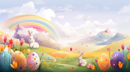 Obraz na płótnie Canvas Easter Day, Background - Generative AI