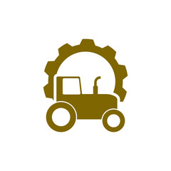 Tractor icon isolated on transparent background