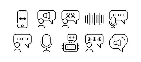 Communication on the Internet. Line icons, black, internet communication icons set. Vector
