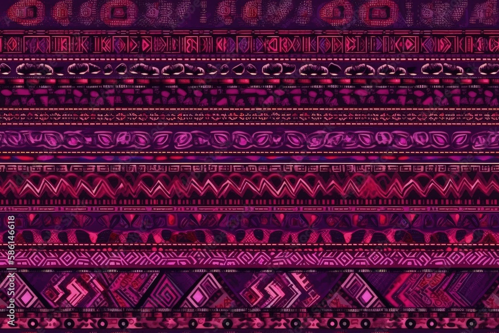 Poster colorful pink and purple seamless pattern with abstract shapes created with generative ai technology