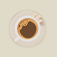 Coffee and Turkish delight, vector illustration