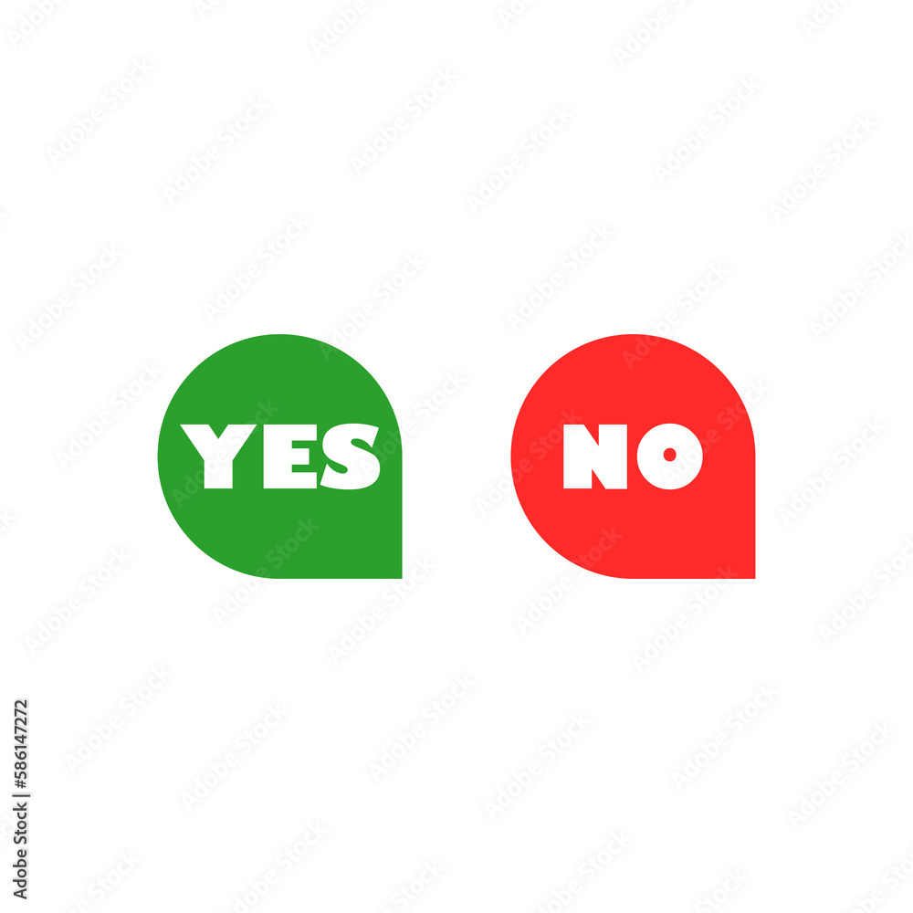Poster yes and no buttons with transparent background