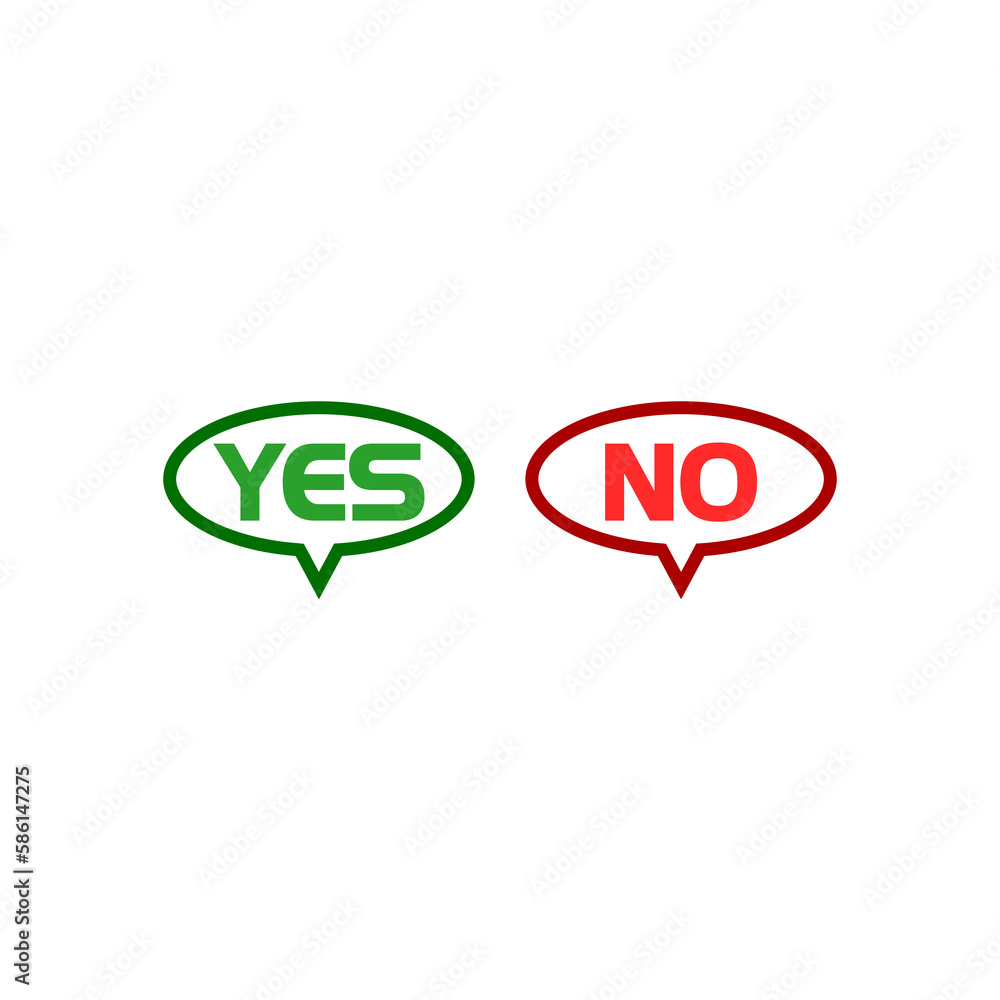 Poster yes and no buttons with transparent background