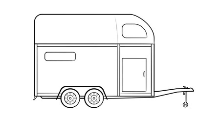 Horse trailer vector stock illustration.