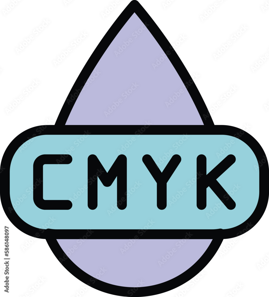Poster cmyk drop icon. outline cmyk drop vector icon for web design isolated on white background color flat