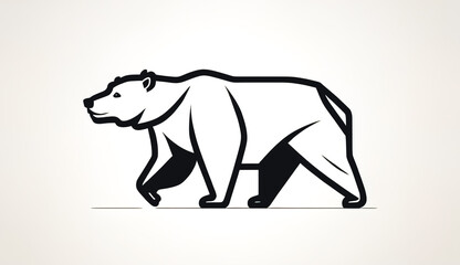 Minimalistic bear logo, flat design, generative AI.