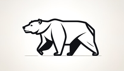 Obraz premium Minimalistic bear logo, flat design, generative AI.