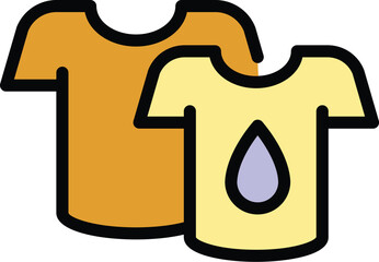 Printed shirts icon. Outline Printed shirts vector icon for web design isolated on white background color flat