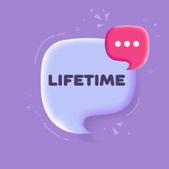 Lifetime. Flat, purple, Lifetime banner. Vector illustration.