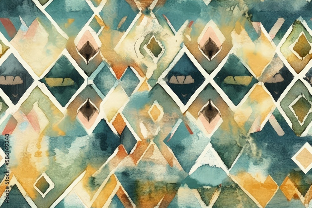 Poster colorful abstract pattern painting created with generative ai technology