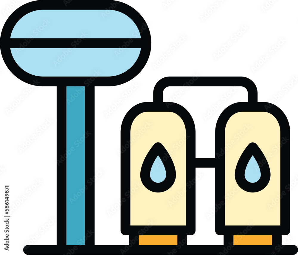 Poster purification station icon. outline purification station vector icon for web design isolated on white