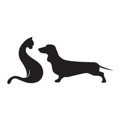 cat and dog love, logo