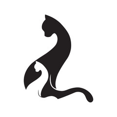 abstract, cats love. logo element