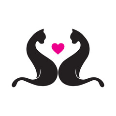 abstract, cats love. logo element