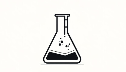 Minimalistic logo with a flask for chemical elements, generative AI.
