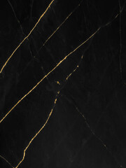 Black and gold marble luxury wall texture with shiny golden line pattern abstract background, Vertical image.