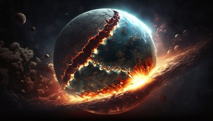 Catastrophic Impact of a Startling Image of an Asteroid Collision with Earth Generated by AI