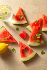 Summer fresh fruits assortment platter antipasti, watermelon, pineapple, melon and strawberries. 